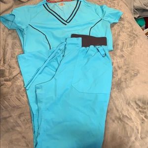 Bright Blue Scrub Set